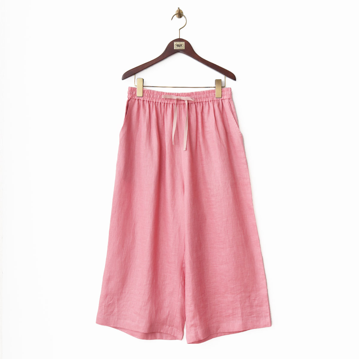 ウォッシュリネン クロップドパンツ 亜麻色 1