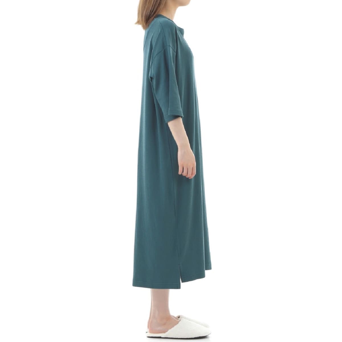 天竺ｗガーゼ レディース ハーフ袖ワンピース Free ライトグレー ルームウェア パジャマ オーガニックコットンタオル ギフトのテネリータ公式通販