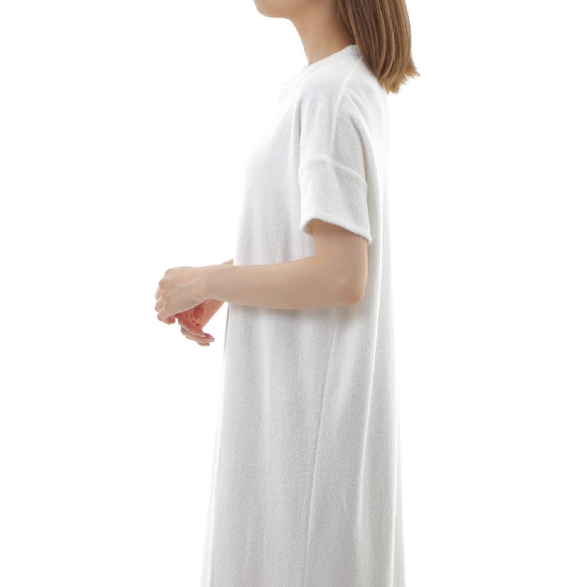 パイルジャージ レディース半袖ワンピース Free ホワイト ルームウェア パジャマ オーガニックコットンタオル ギフトのテネリータ公式通販