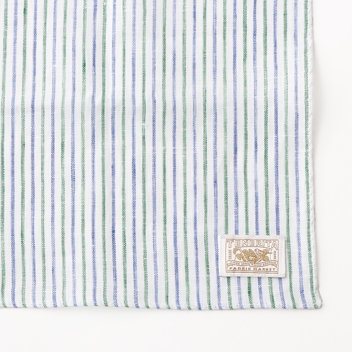 フレンチリネンハンカチ グリーン FREE