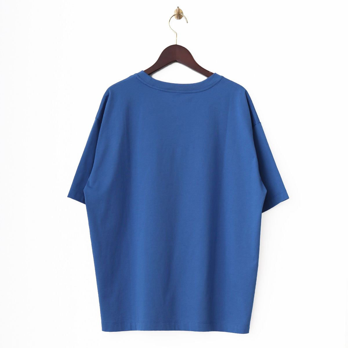 コットン天竺半袖シャツ クルーネック ブルー 1