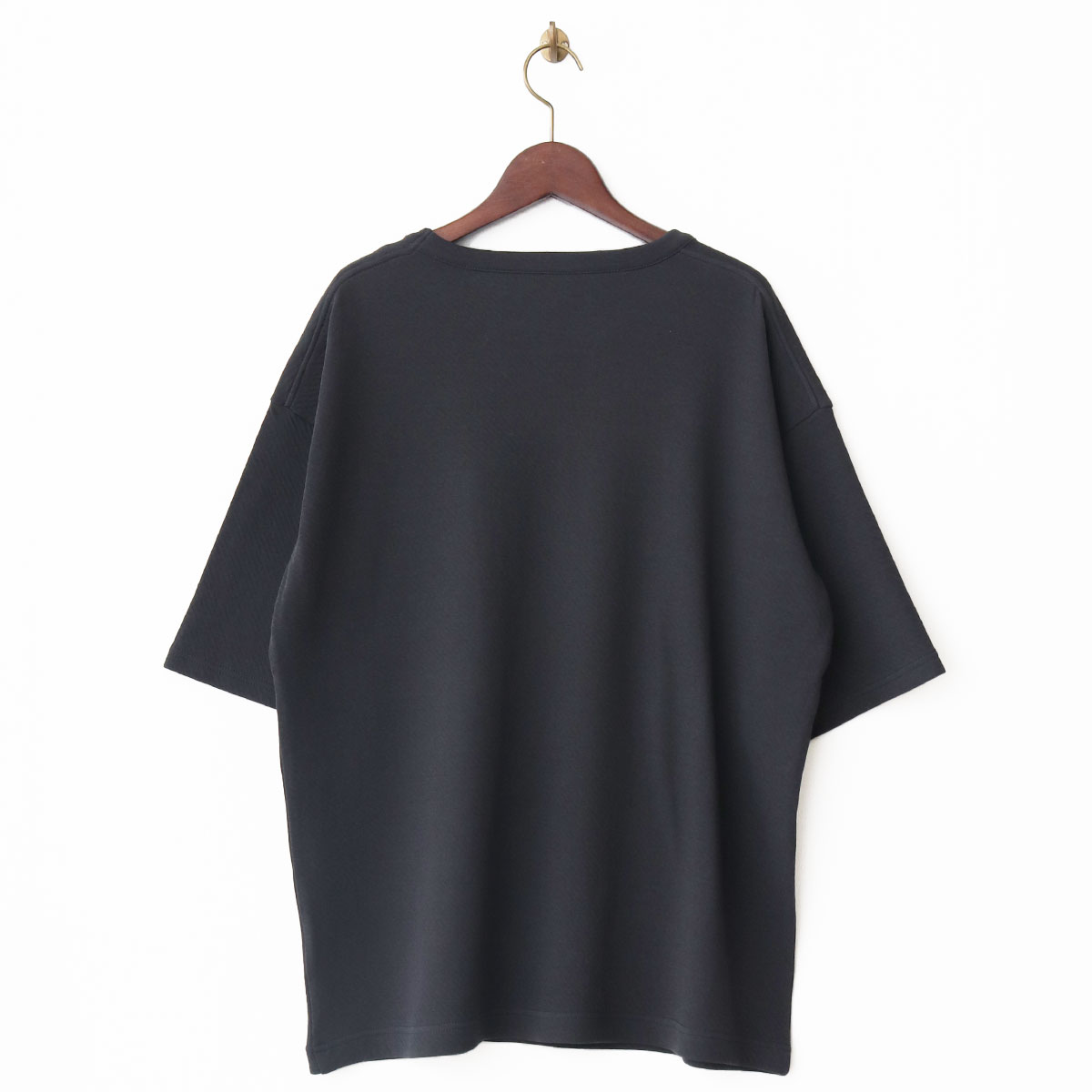 天竺Ｗガーゼ　メンズ　ハーフ袖プルオーバー　ポケット付き ネイビー FREE