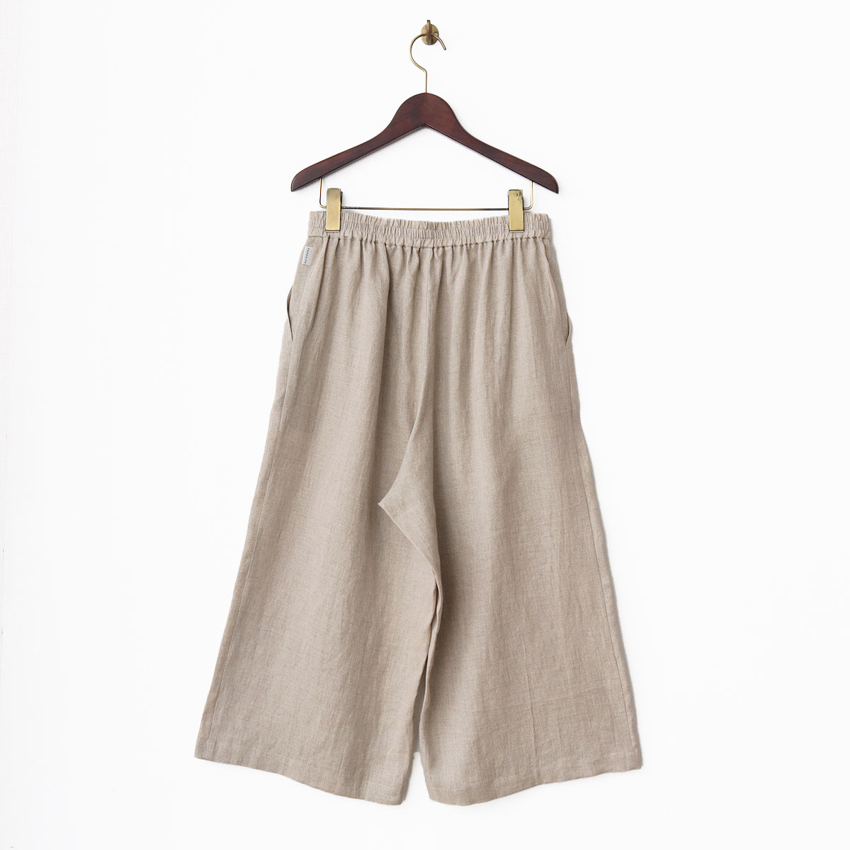 ウォッシュリネン クロップドパンツ 亜麻色 1