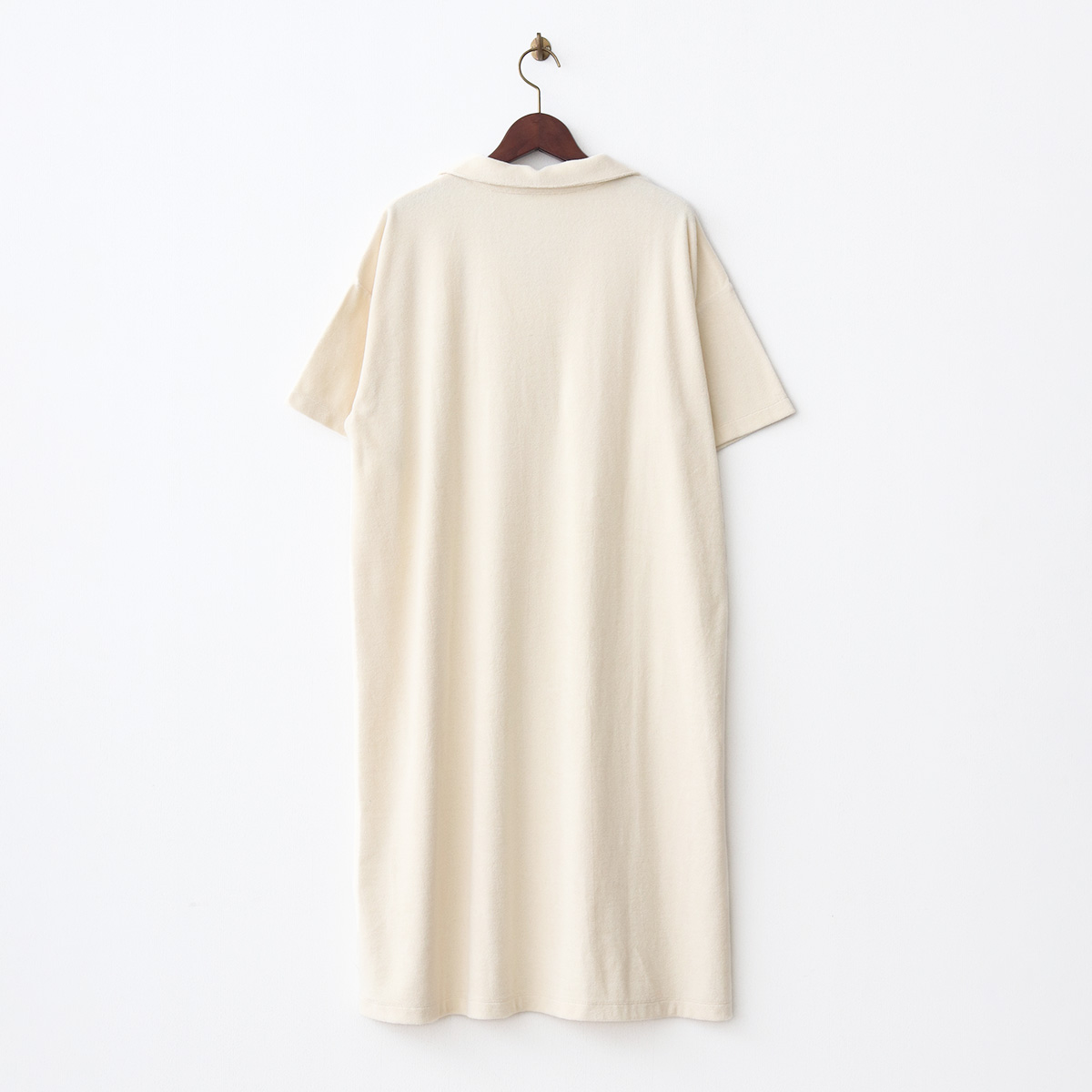 ショートパイルジャージ半袖ワンピース スキッパー エクリュ FREE