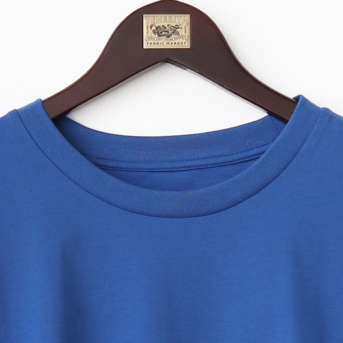 コットン天竺半袖シャツ クルーネック ブルー 1