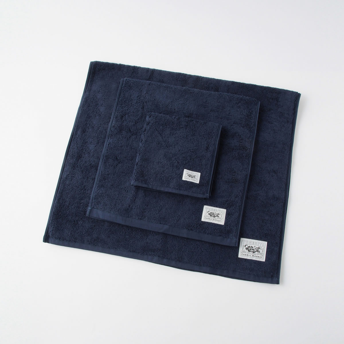 超甘撚りバスタオルショート フェイス ハンドタオルセットc ネイビー Free フリー ギフトセット オーガニックコットンタオル ギフト のテネリータ公式通販