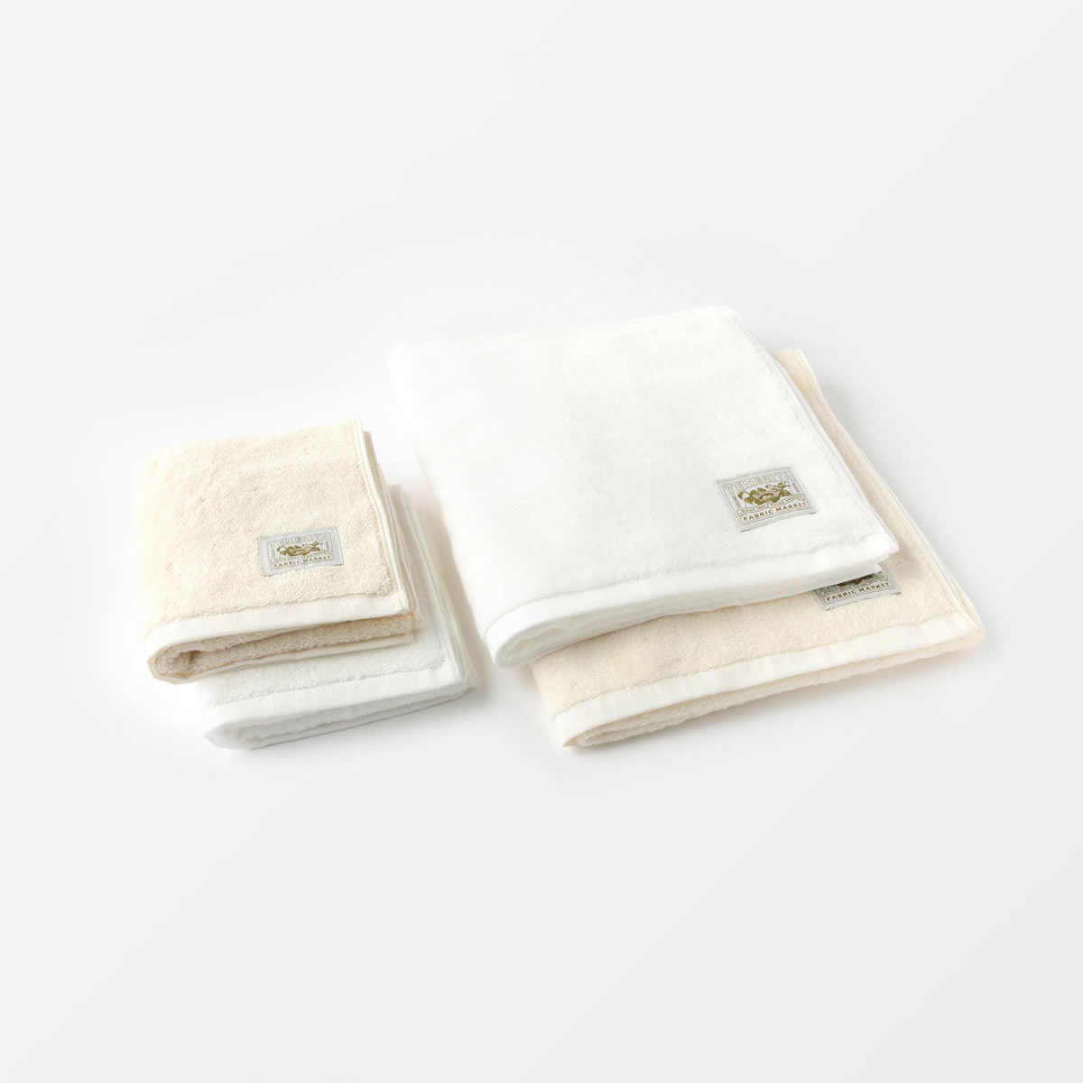 超甘撚りバスタオルロング２枚 フェイスタオル２枚セットa 生成 ホワイト Free フリー ギフトセット オーガニックコットンタオル ギフトのテネリータ公式通販