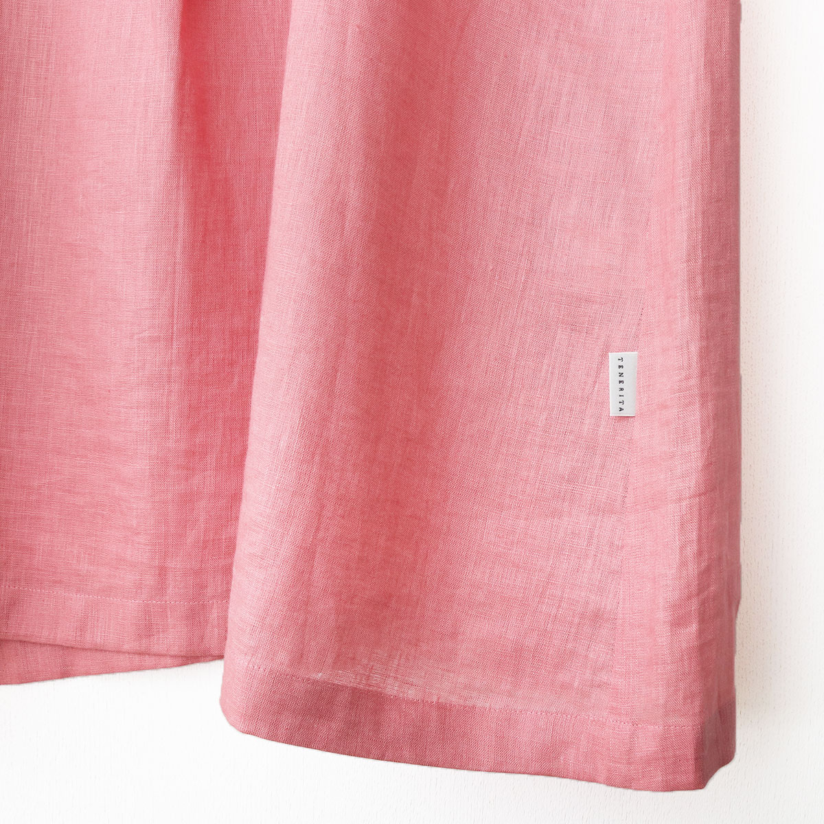 ウォッシュリネン 半袖ワンピース ピンク FREE