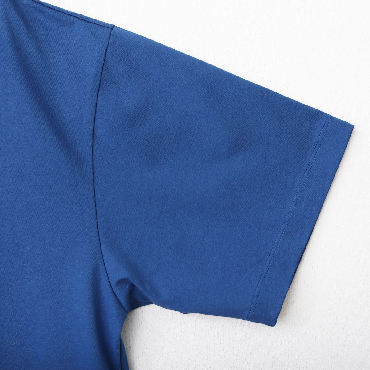 コットン天竺半袖シャツ クルーネック ブルー 1