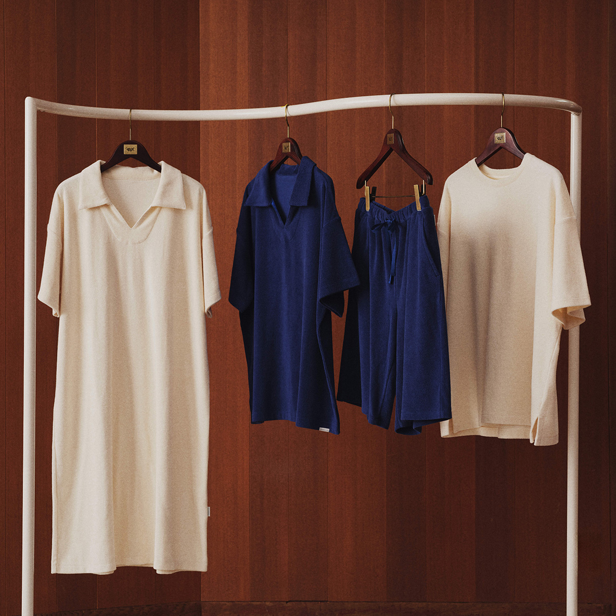 ショートパイルジャージ半袖プルオーバー クルーネック ネイビー 1