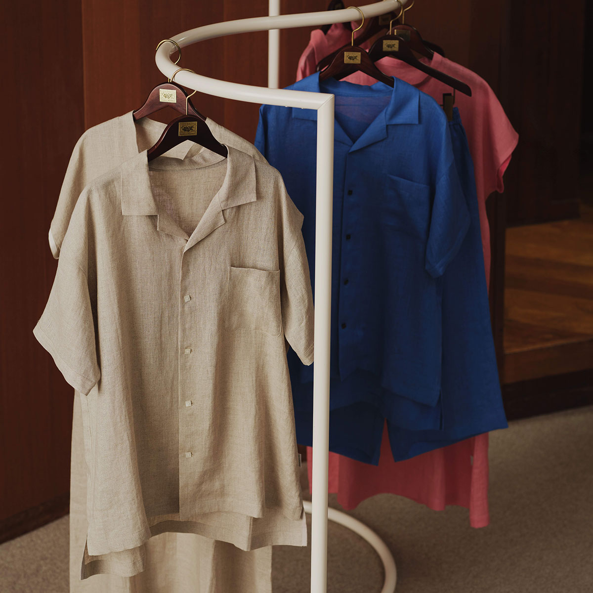 ウォッシュリネン クロップドパンツ 亜麻色 1