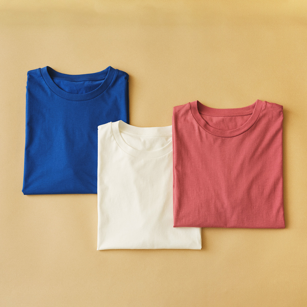 コットン天竺半袖シャツ クルーネック ブルー 1