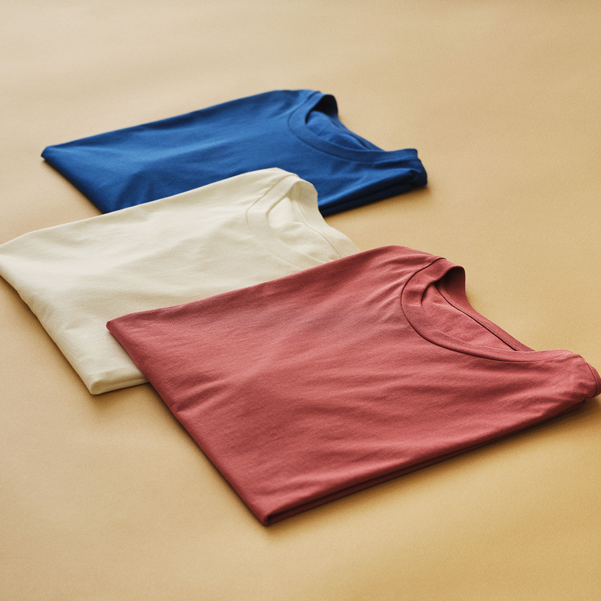 コットン天竺半袖シャツ クルーネック ブルー 1