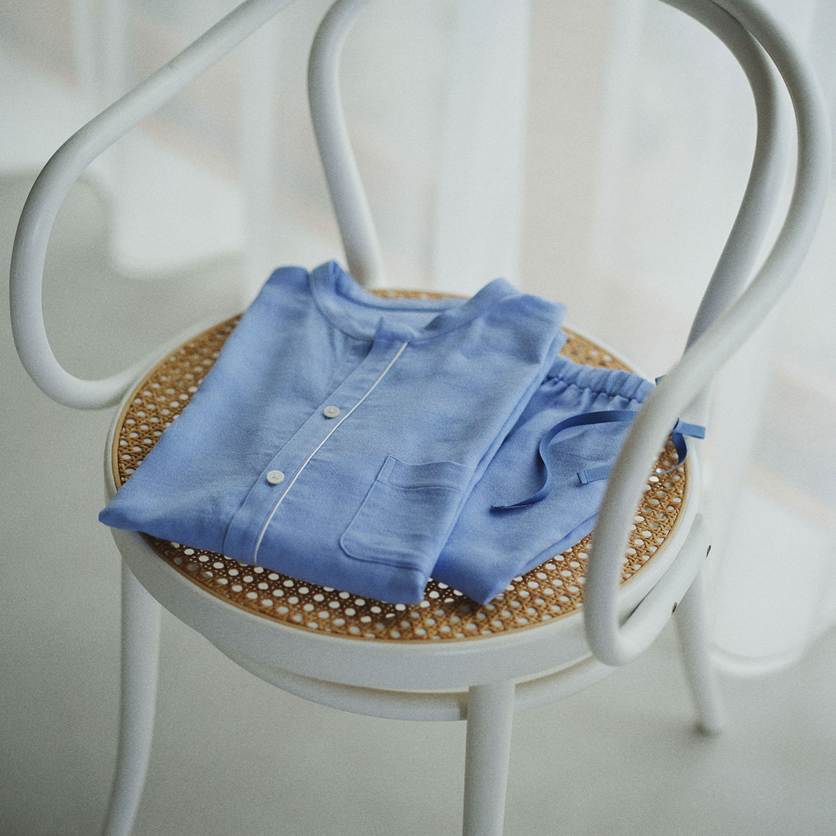 アムンゼンバックガーゼパジャマ アイスブルー 1