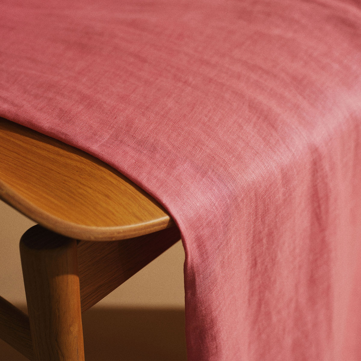 ウォッシュリネン 半袖ワンピース ピンク FREE