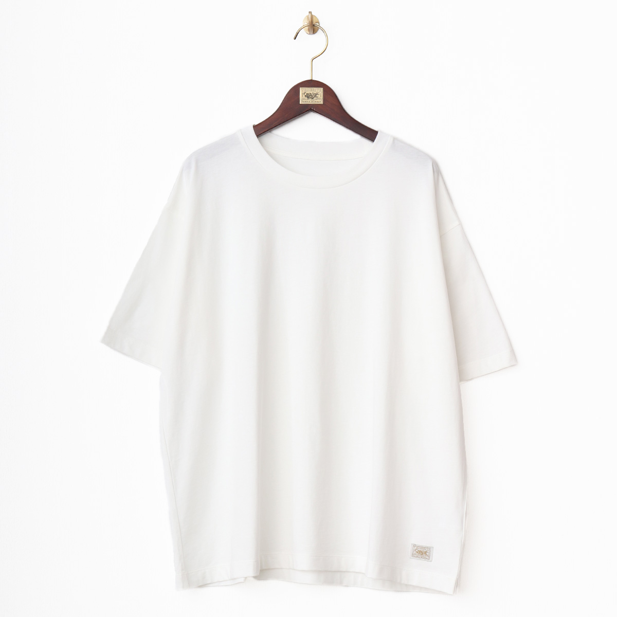 コットン天竺半袖シャツ クルーネック オフホワイト 1