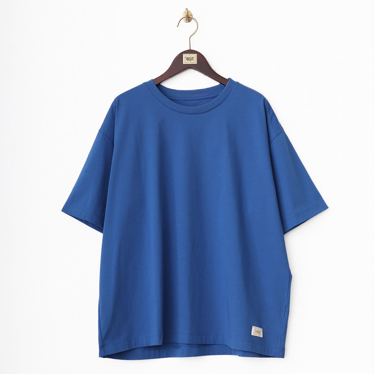 コットン天竺半袖シャツ クルーネック ブルー 1