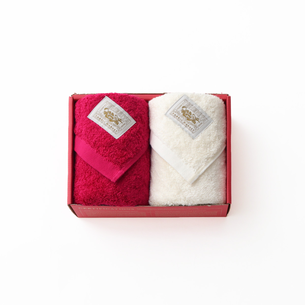 クリスマスセット（フェイスタオルルビーレッド・生成）