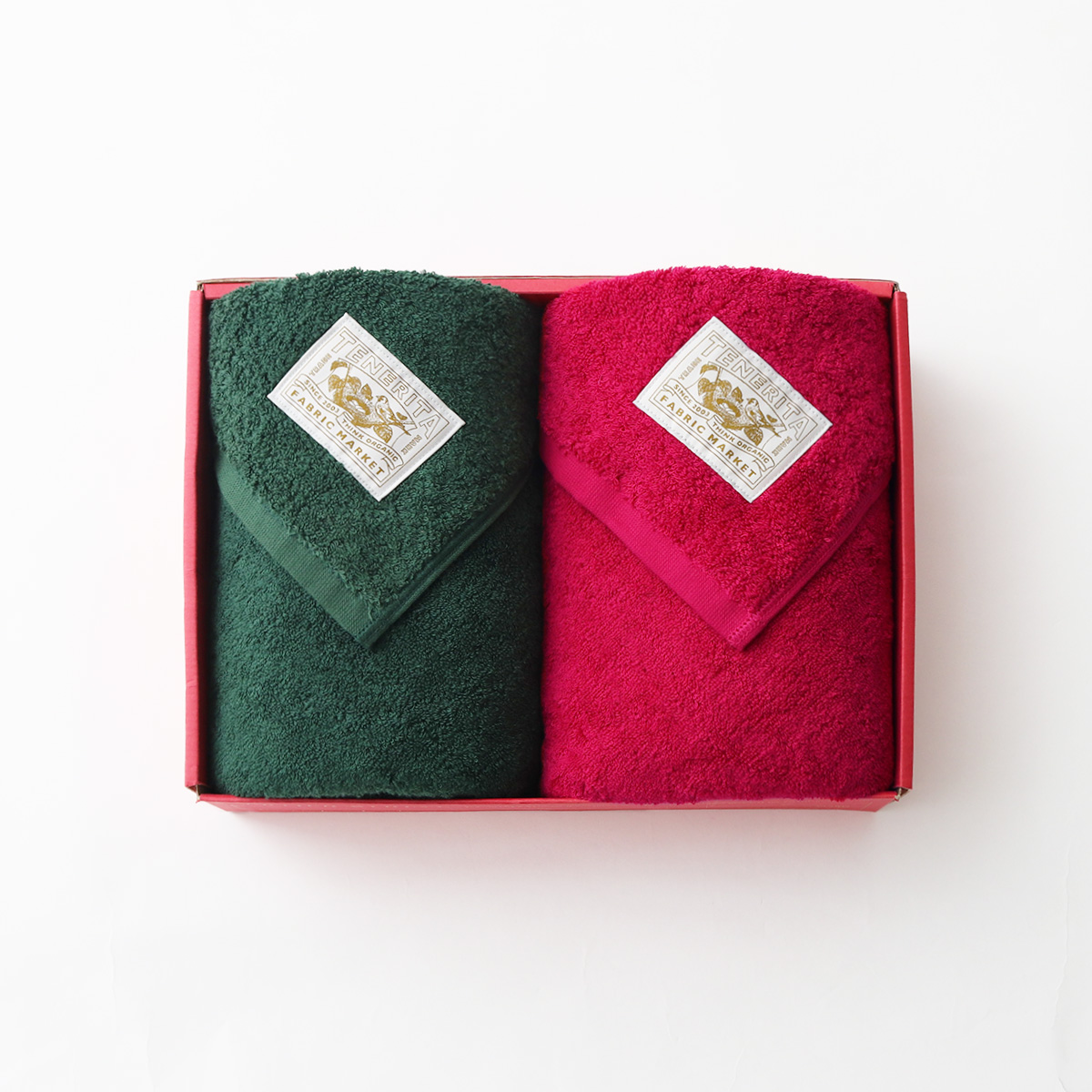 クリスマスセット(バスタオルショート グリーン・ルビーレッド）