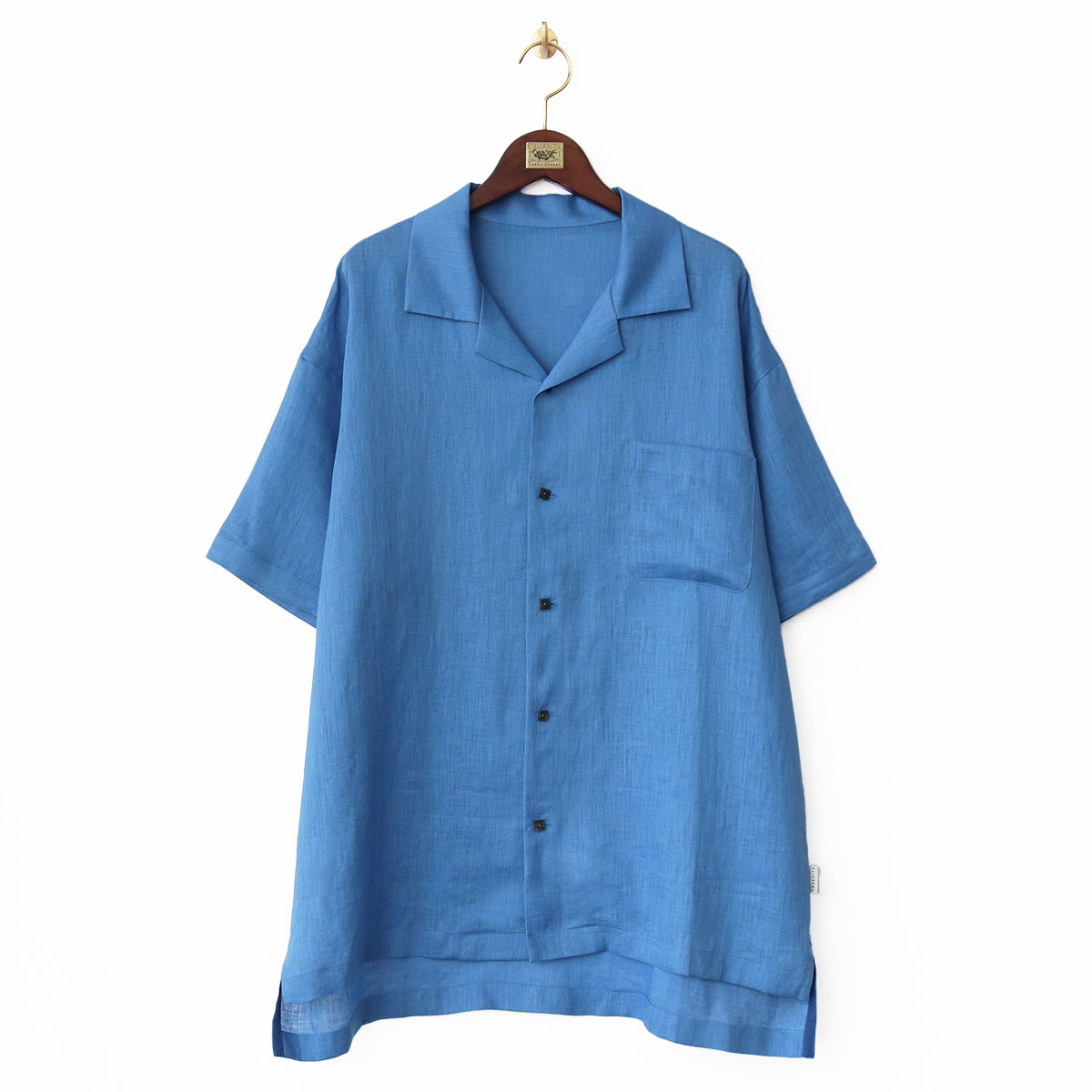 ウォッシュリネン オープンカラーシャツ