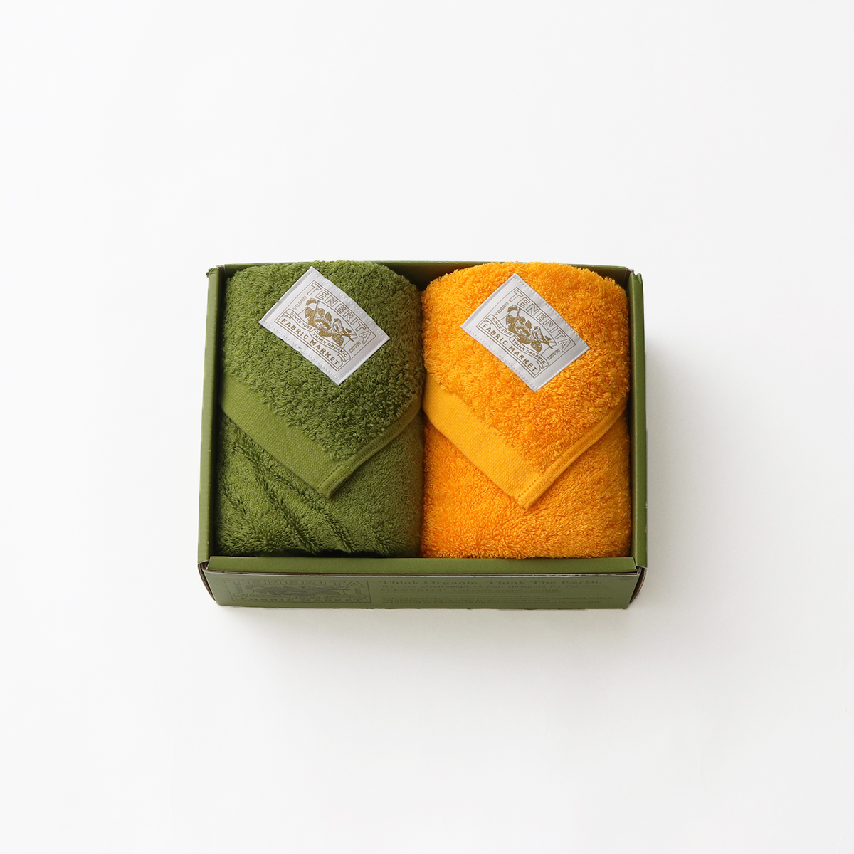 超甘撚り フェイスタオル2枚セット(オスマンサス・リーフグリーン)